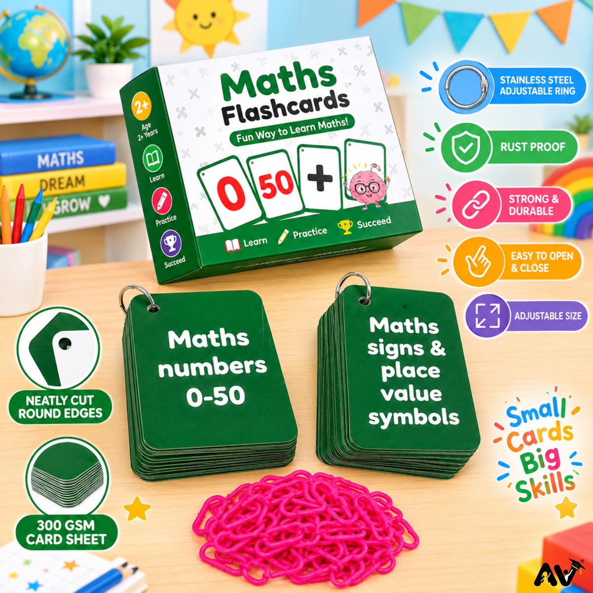 MATHS FLASHCARDS with U-links- Maths   0-50 numbers