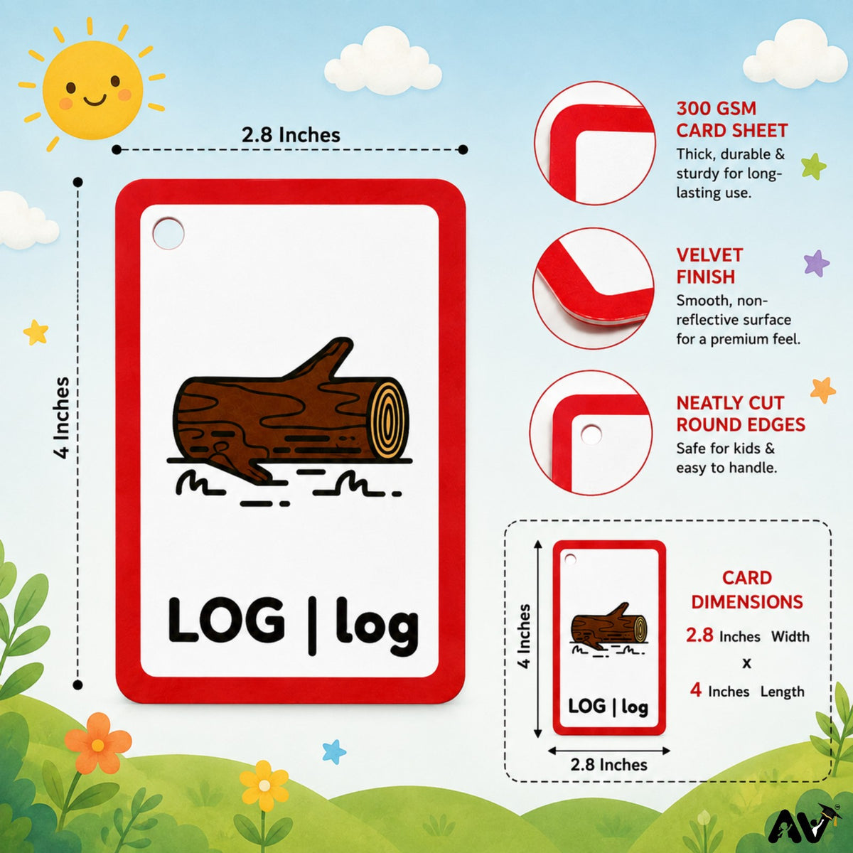 ENGLISH FLASHCARDS- English Alphabet  Uppercase & Lowercase Letters Aa to Zz with 2  pictures of three-letter words & English vowels (aeiou).
