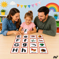 ENGLISH FLASHCARDS- English Alphabet  Uppercase & Lowercase Letters Aa to Zz with 2  pictures of three-letter words & English vowels (aeiou).