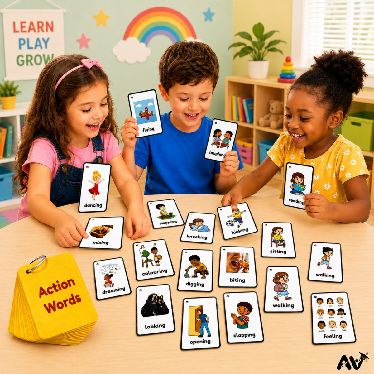 ENGLISH LANGUAGE FLASHCARDS-  50 Action Words