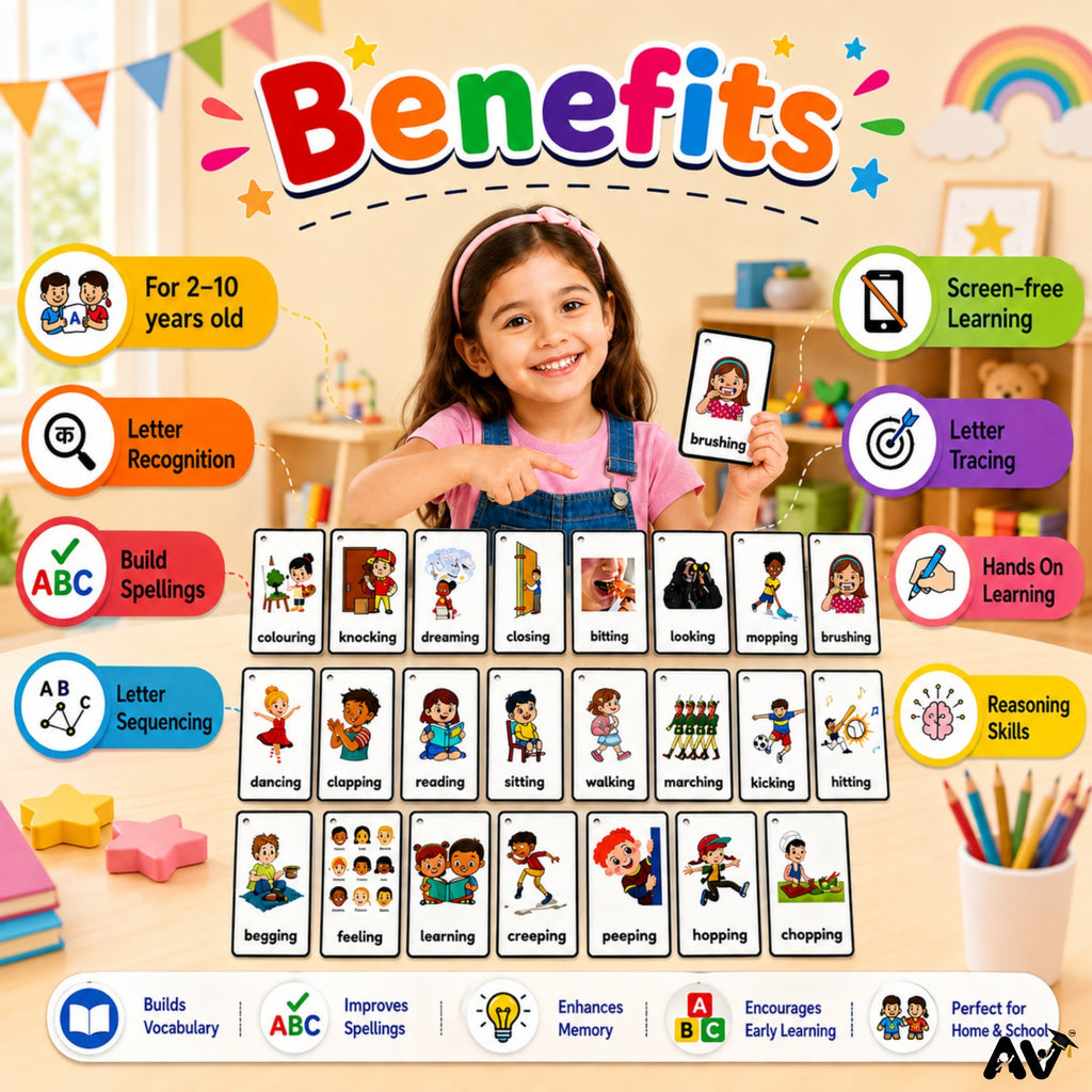 ENGLISH LANGUAGE FLASHCARDS-  50 Action Words