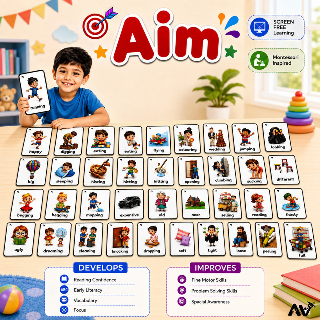 ENGLISH LANGUAGE FLASHCARDS-  50 Action Words