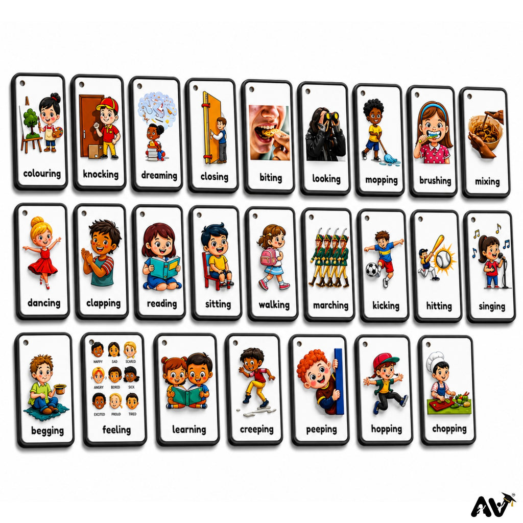ENGLISH LANGUAGE FLASHCARDS-  50 Action Words