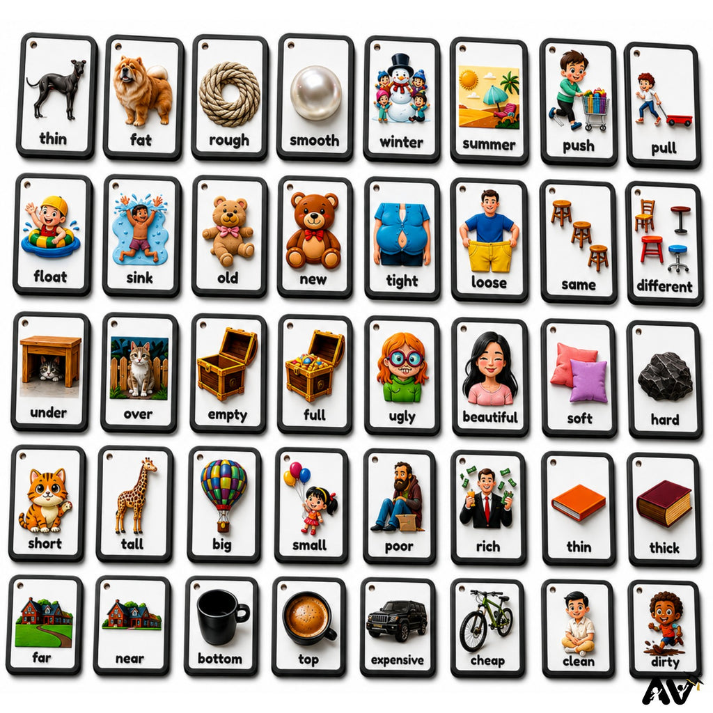 ENGLISH LANGUAGE FLASHCARDS-  25 Opposite Words