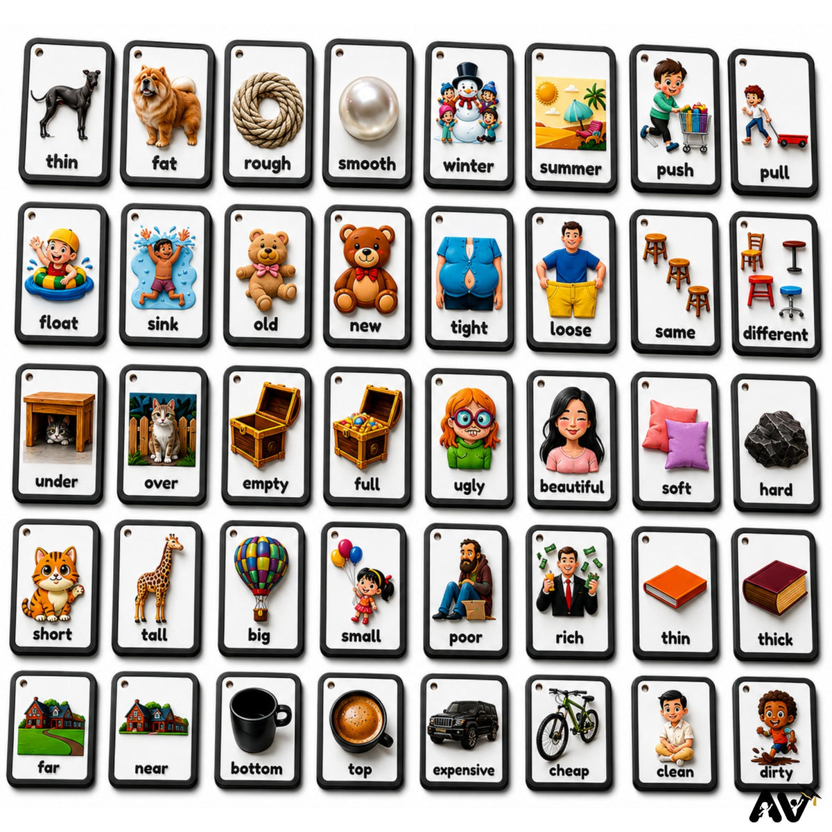 ENGLISH LANGUAGE FLASHCARDS-  25 Opposite Words