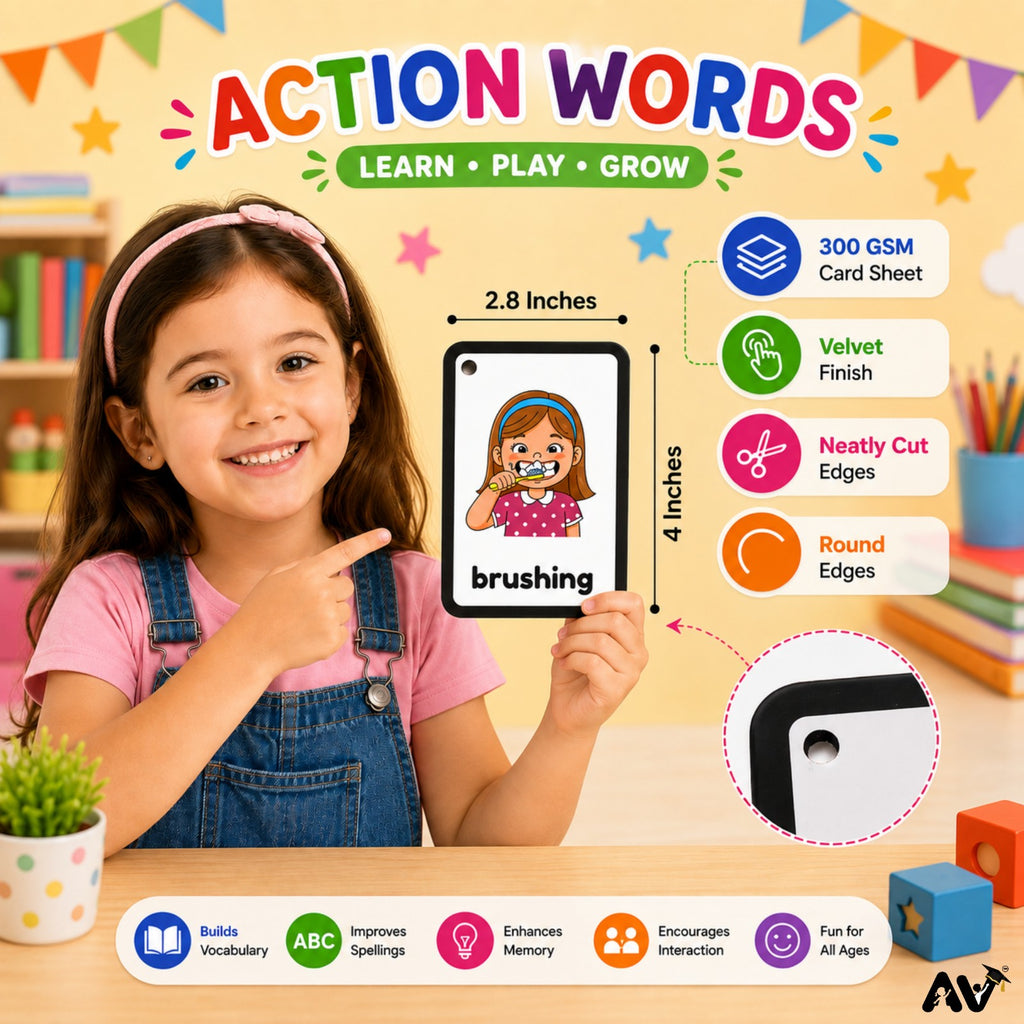 ENGLISH LANGUAGE FLASHCARDS-  50 Action Words