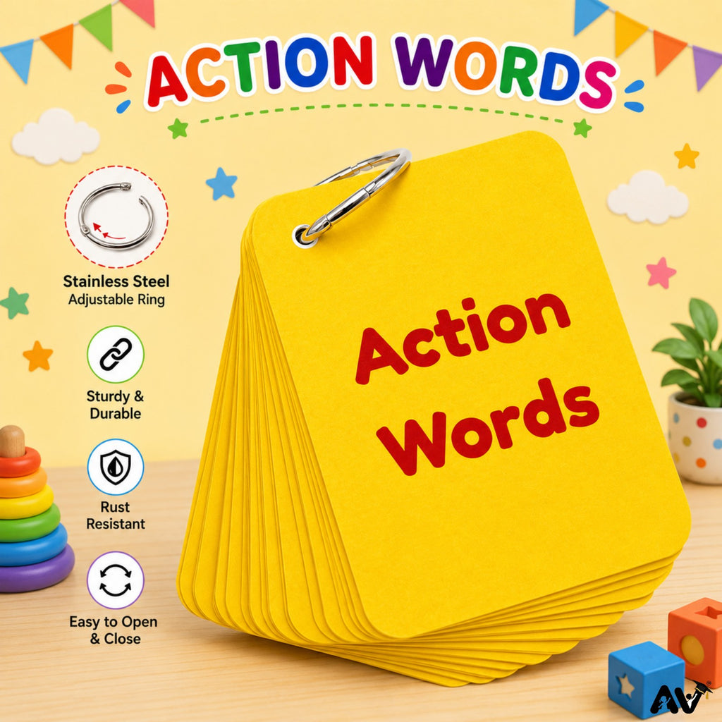 ENGLISH LANGUAGE FLASHCARDS-  50 Action Words