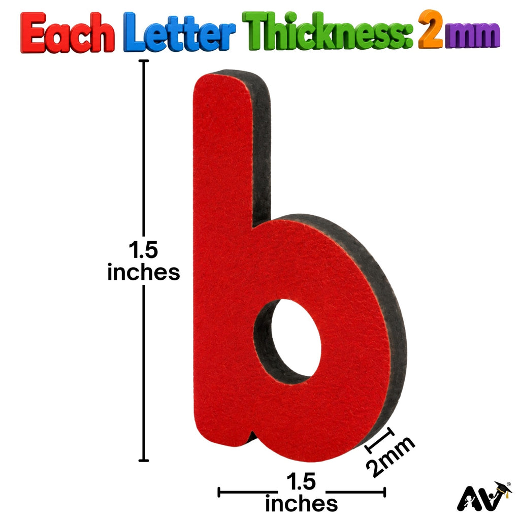 Wooden English Alphabet Lowercase Letters a-z Cutout Set of 26, Red