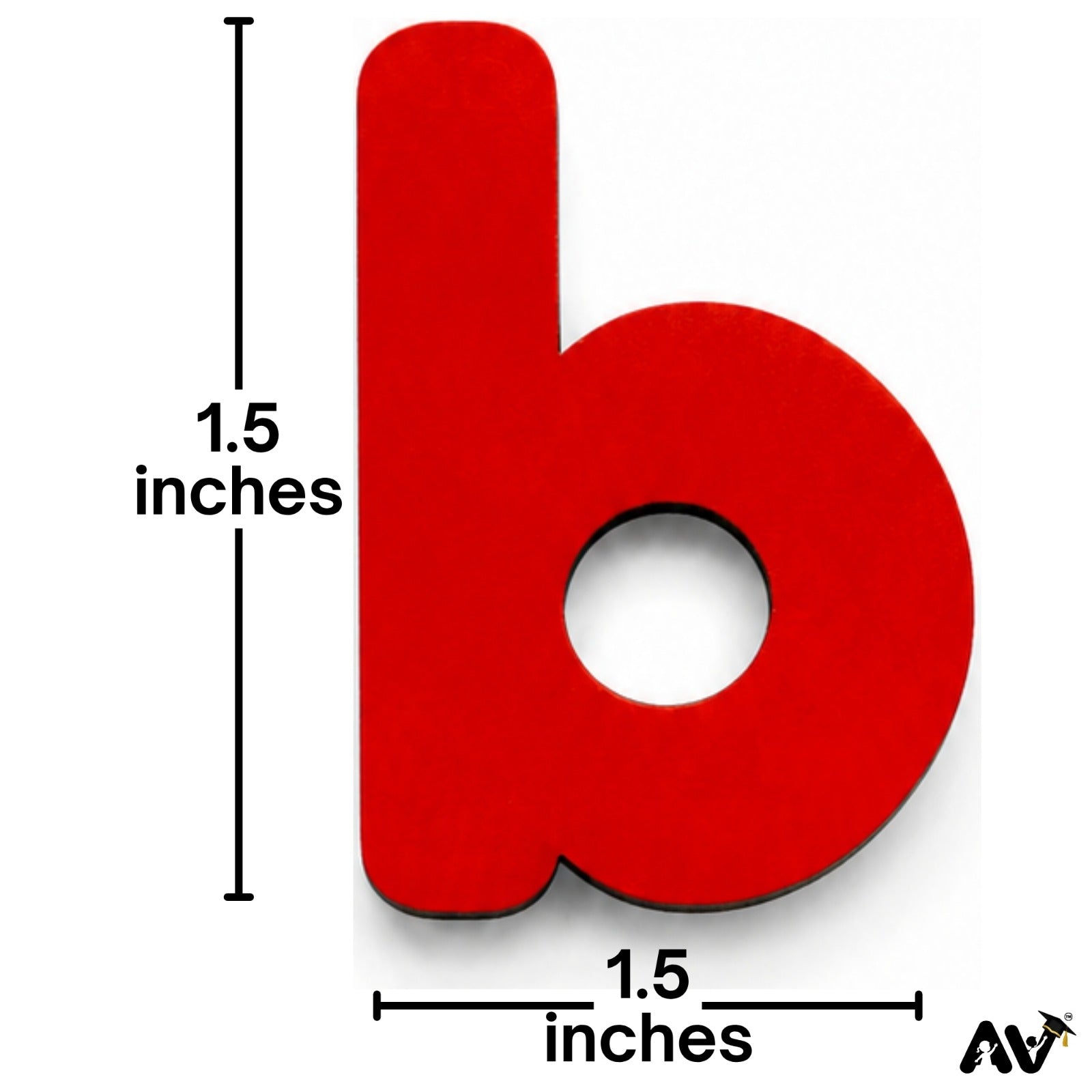 Wooden English Alphabet Lowercase Letters a-z Cutout Set of 26, Red