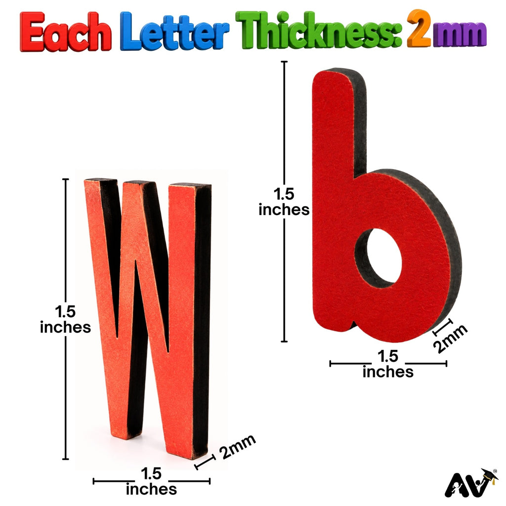 English Alphabet Upper-Lowercase Letters Aa-Zz & Vowels Cutout Set, Red