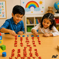 English Alphabet Upper-Lowercase Letters Aa-Zz & Vowels Cutout Set, Red