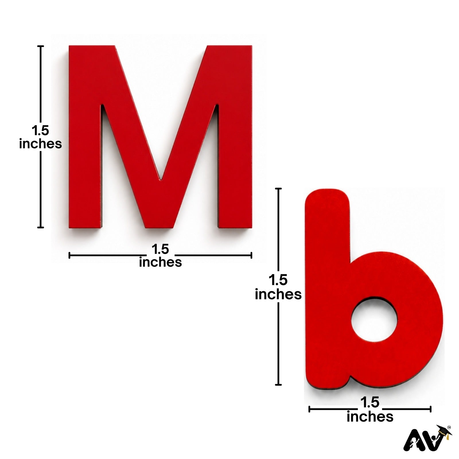 English Alphabet Upper-Lowercase (2 Sets) Letters & Vowels Cutout, Red