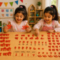 Hindi Varnmala Swar-Vyanjan, Matra & Aadhe Akshar Cutout Set (123pc), Red