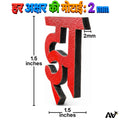 Hindi Varnmala Swar-Vyanjan, Matra & Aadhe Akshar Cutout Set (123pc), Red