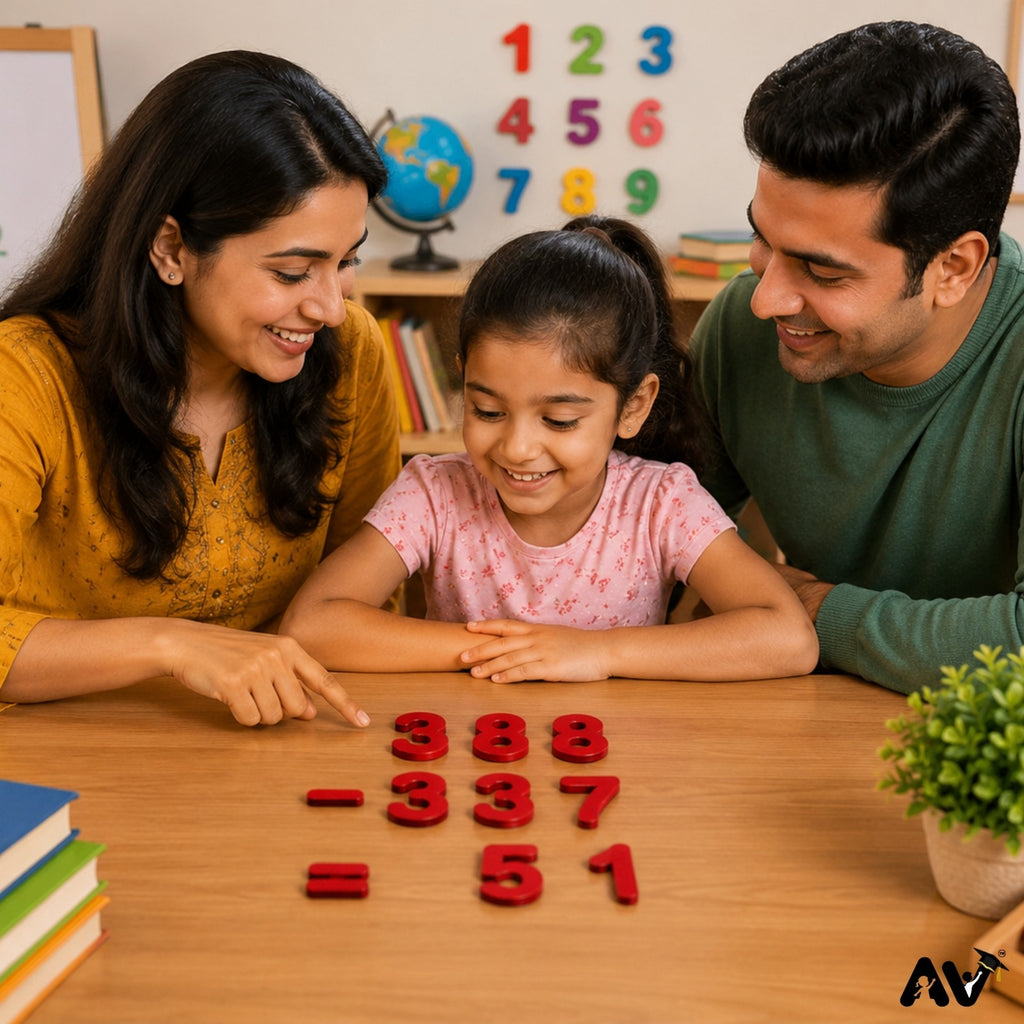 Maths Numbers 0-9, Signs & Place Value Symbols Cutout Set (40pc), Red