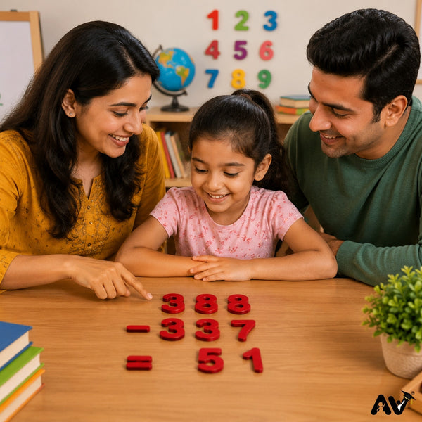 Maths Numbers 0-9, Signs & Place Value Symbols Cutout Set (40pc), Red