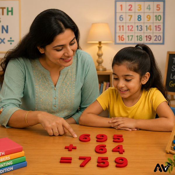 Maths Numbers 0-9, Signs & Place Value Symbols Cutout Set (72pc), Red