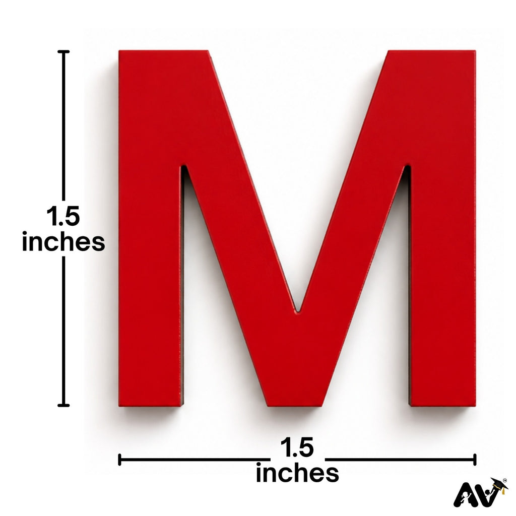 Wooden English Alphabet Uppercase Letters A-Z Cutout Set of 26, Red