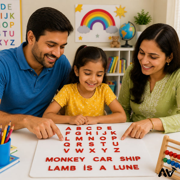 Wooden English Alphabet Uppercase Letters A-Z Cutout Set of 26, Red